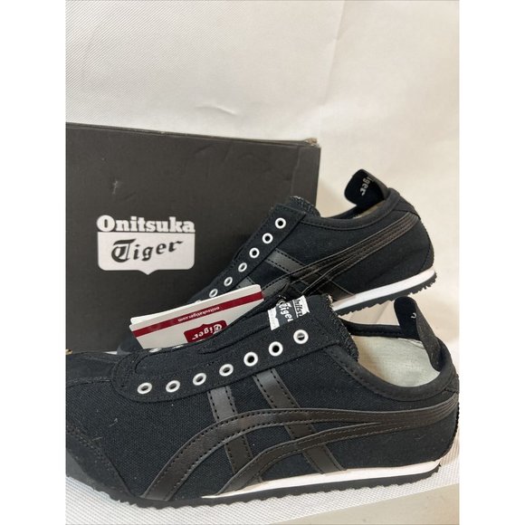 NEW IN BOX ONITSUKA TIGER MEXICO 66 SLIP-ON SNEAKERS BLACK WHITE SZ 8 WMN 9.5 - Picture 2 of 6